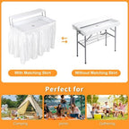 Składany stół-chłodziarka ogrodowa z odpływem na imprezy