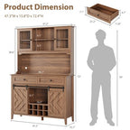 Wysoka szafka barowa 183 cm z drzwiami przesuwnymi