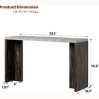 Prostokątny stół barowy 140 cm z imitacją marmuru