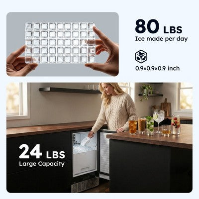 Kompaktowa wbudowana kostkarka do lodu do 36 kg na dobę