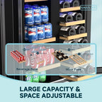 Dwustrefowa chłodziarka do napojów ze szklanymi drzwiami