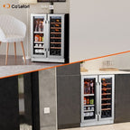 Czarna wolnostojąca chłodziarka do napojów na około 125 puszek