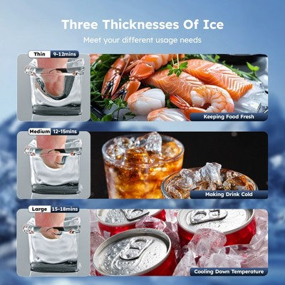 Wbudowana kostkarka do lodu do 45 kg na dobę