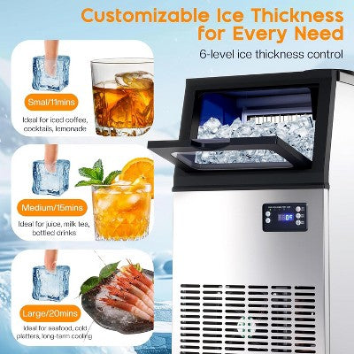 Wytwornica lodu ze stali nierdzewnej z funkcją samooczyszczania